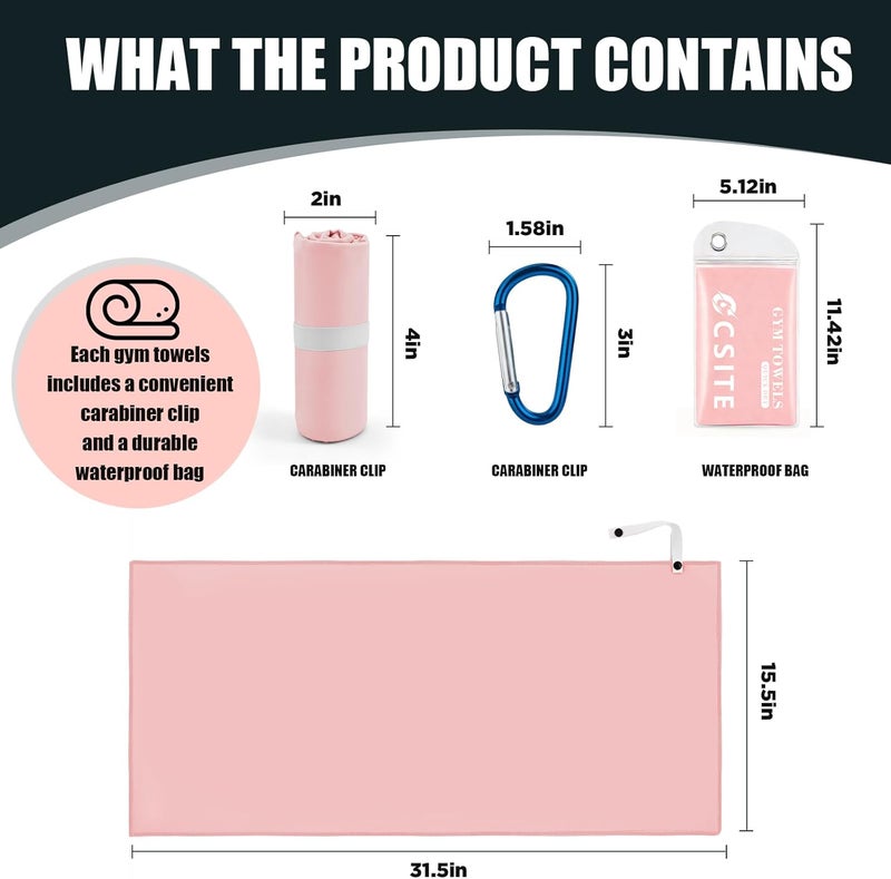 CASITE Microfiber Gym Towels - 5 Pack Highly Absorbent & Quick-Drying Sports Sweat Towels for Men & Women, Stays Fresh, Perfect for Workout, Yoga, Running, Fitness, Tennis, Swimming and Travel - Image 3